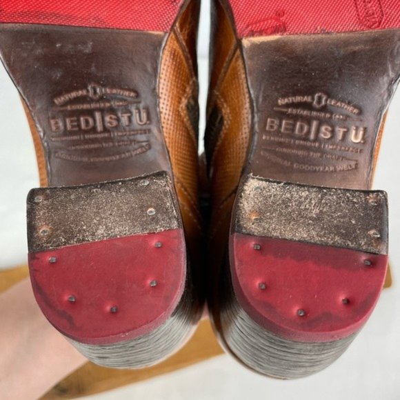 Bed Stu Carla Boot Mustard Rustic Low Leather Ankle Booties Organically Tanned - Picture 11 of 15